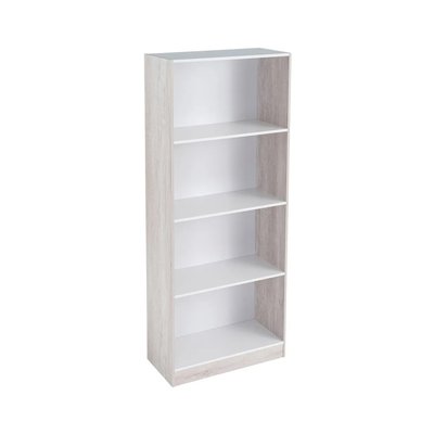 Étagère bois et blanc - 4 étagères - 60x29x147cm WADIGA