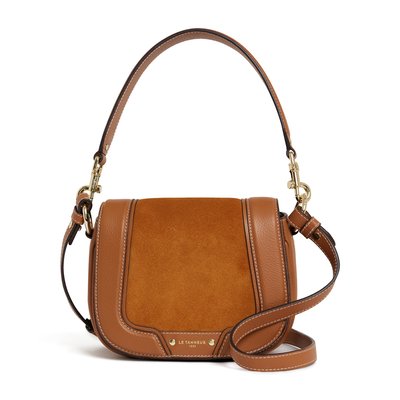 Petit sac à bandoulière Ella en cuir grainé et nubuck LE TANNEUR