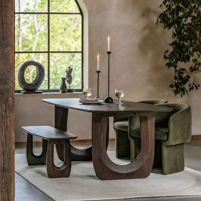 Akron Curved Mango Wood Dining Table (Seats 6) SO'HOME