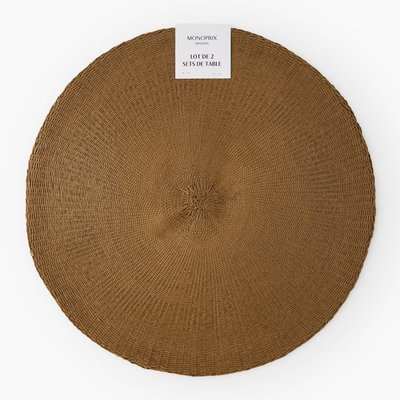 Set de table rond, diamètre 38cm, papier MONOPRIX