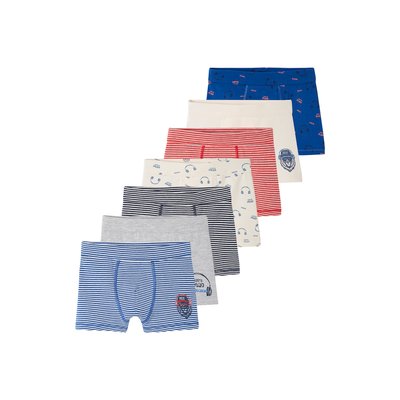 Lot de 7 boxers stretch ours en coton bio VERTBAUDET