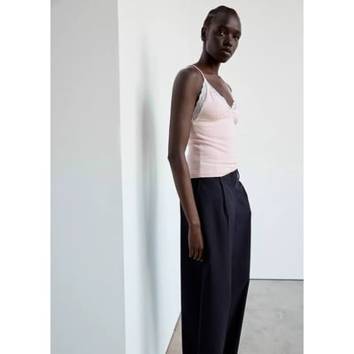 Top en maille dentelle MANGO