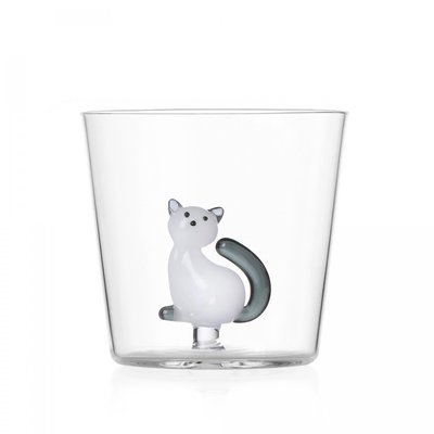 Verre Chat Blanc et Gris ICHENDORF