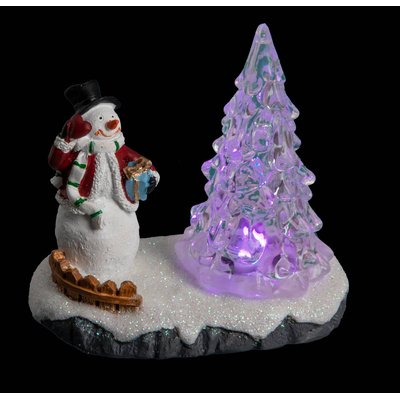 Village de Noël père Noël ou bonhomme de neige 1 LED à piles FEERIC LIGHTS & CHRISTMAS