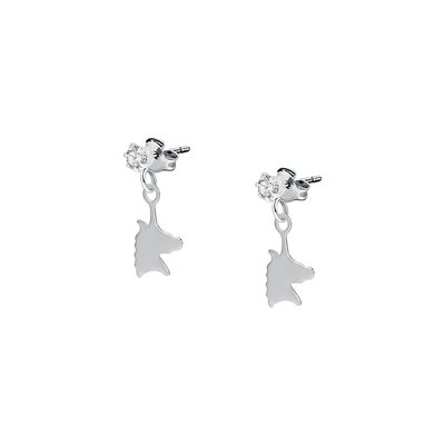Puces en argent 925 et oxyde de zirconium CLEOR