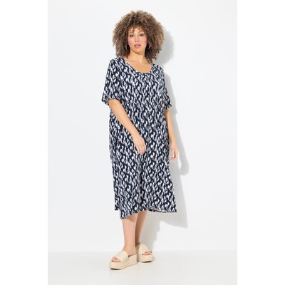 Robe midi en jersey moucheté, plis fantaisie ULLA POPKEN