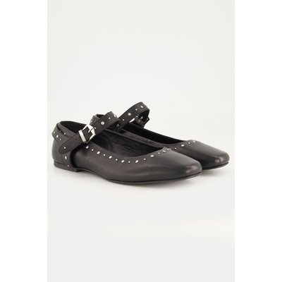Ballerines en cuir. Rivets fantaisie , pied large ULLA POPKEN