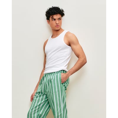 Pantalon en coton à rayures STRIBLUEGREENI UNDIZ