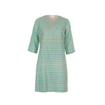 Robe col tunisien voile de coton bio imprimée CAMILA LA FIANCÉE