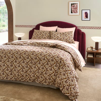Housse de couette en percale de coton, imprimé palmettes, ILIMI LA REDOUTE INTERIEURS