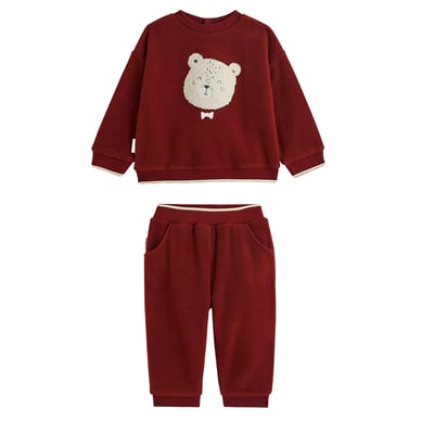 Ensemble bébé sweat et pantalon en polaire Pistache PETIT BEGUIN