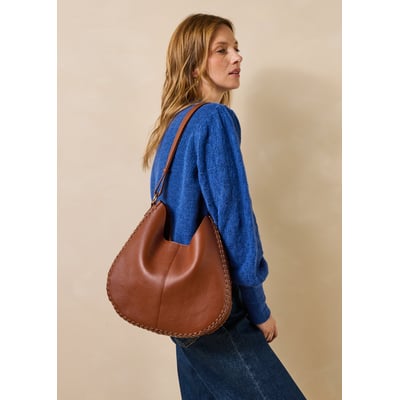 Sac hobo en cuir grainé LA FEE MARABOUTEE