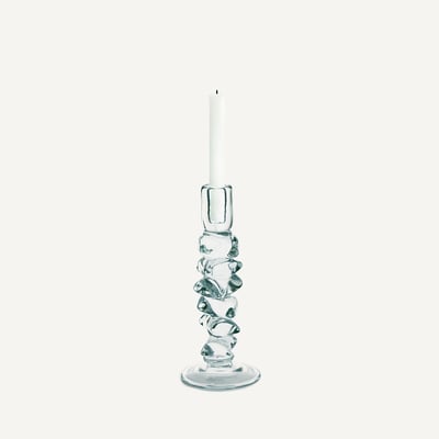 Bougeoir en verre transparent, H29,5 cm, Qimera AM.PM