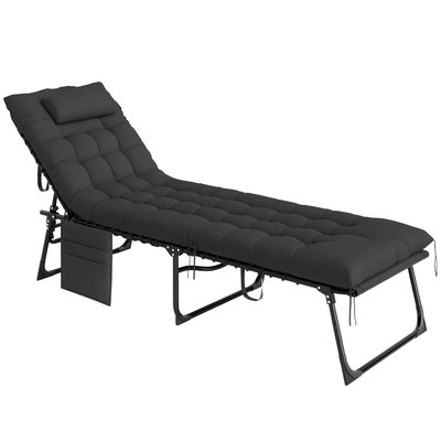 Chaise longue Polyester Gris clair OUTSUNNY