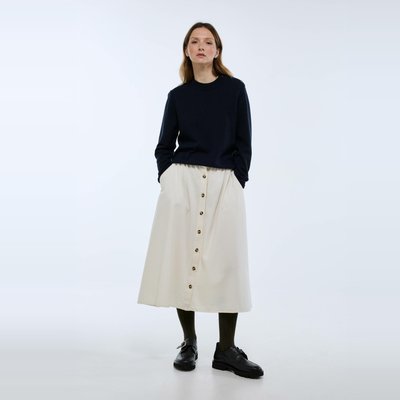 Jupe midi boutonnée en denim MONOPRIX