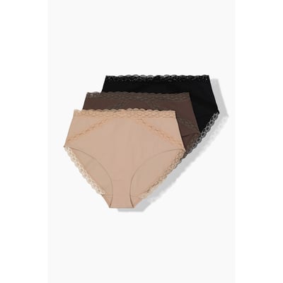Lot de 3 culottes midi, ceinture en dentelle ULLA POPKEN