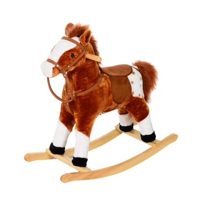 Cheval à bascule pour enfants Peluche Courte HOMCOM
