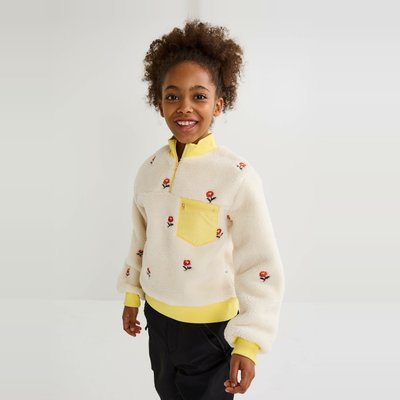 Pull brodé en bouclette à col camioneur MONOPRIX