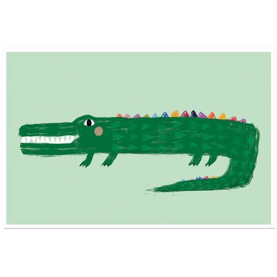 Affiche enfant crocodile vert HEXOA