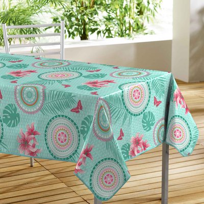 Nappe rectangle PVC Damanlys mandala menthe DOUCEUR D'INTÉRIEUR