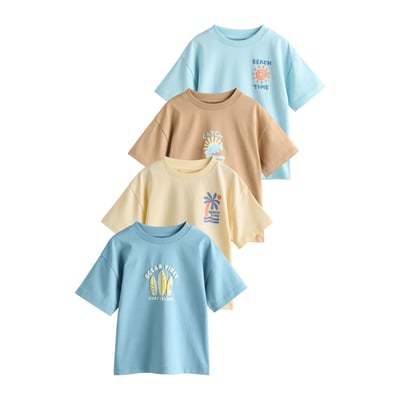 T-shirt à manches courtes et motif, lot de 4 NEXT