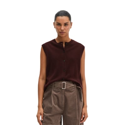 Cardigan sans manches regular en laine d'agneau moelleuse MARC O'POLO