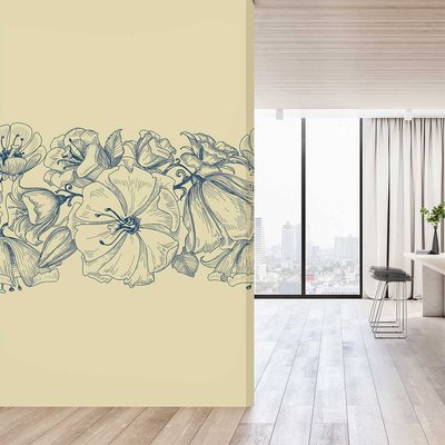 Papier peint fleurs d encre HEXOA