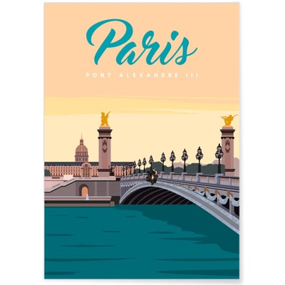 Affiche ville Paris - Pont Alexandre III L'AFFICHERIE