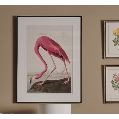60x90cm Wading Flamingo Framed Art ÉDITÉ