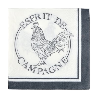 Lot de 20 serviettes en papier Esprit de campagne DOUCEUR D'INTÉRIEUR