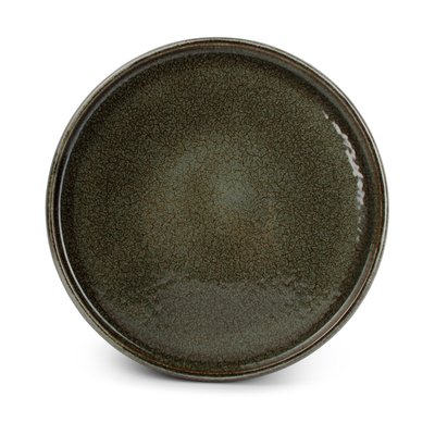Assiette Plate Ronde Curvo En Porcelaine Marron-vert Ø27 Cm F2D