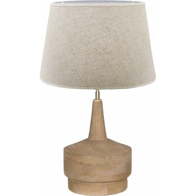 Lampe de table en bois naturel et abat jour textile élégant RECOLLECTION