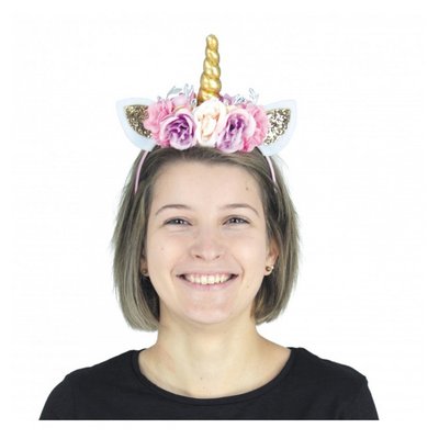 Serre tete Licorne paillette a fleurs PARTY PRO