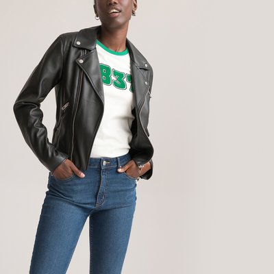 Chaqueta efecto piel mujer sale