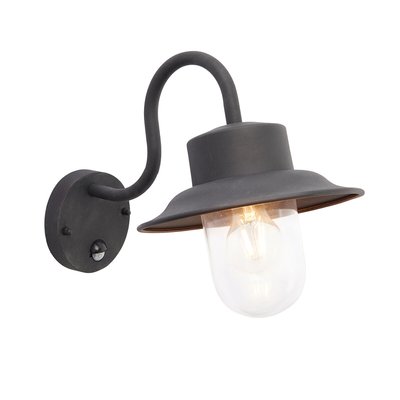 Saula Black PIR Outdoor Wall Light SO'HOME