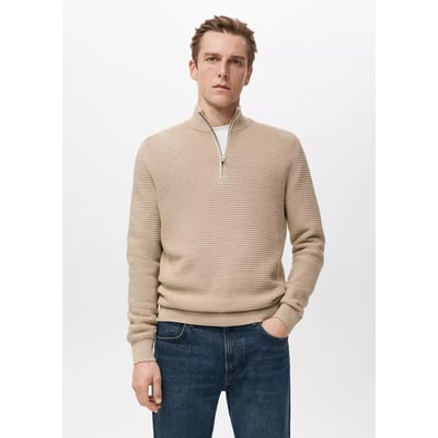 Pull-over coton col zippé MANGO MAN