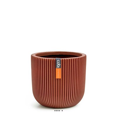 Pot Groove plastique forme eggpot H 13 x D 14cm Rouge ARTIFICIELLES