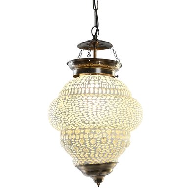 Suspension en métal doré et verre style oriental 23x23x33cm WADIGA