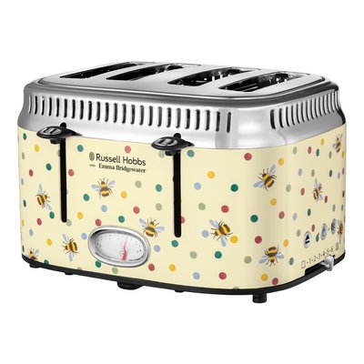 Emma Bridgewater Bumblebee & Polka Dot 4-Slice Toaster - 27250 RUSSELL HOBBS