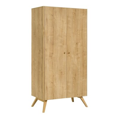 Armoire 2 portes avec penderie et 7 niches L101 cm - NATURE CALICOSY