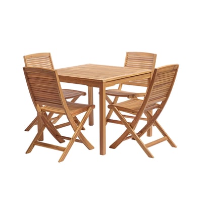 Salon de jardin en acacia 4 personnes  MILOS BERAH GETAH