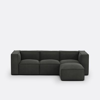 Modulaire zetel, 3-zit en 1 poef, ribfluweel Seven LA REDOUTE INTERIEURS