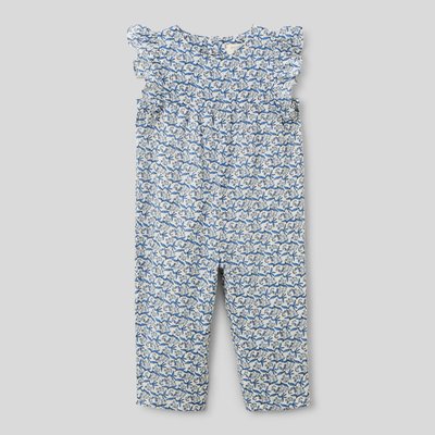 Combinaison longue avec fichu imprimés en coton - Collection Cérémonie MONOPRIX