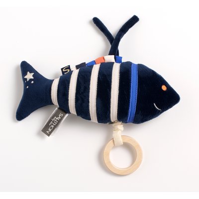Peluche mini musical poisson en velours SAUTHON