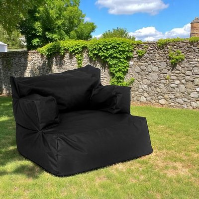 Pouf XXL extérieur avec accoudoirs - noir ARTA PIER IMPORT