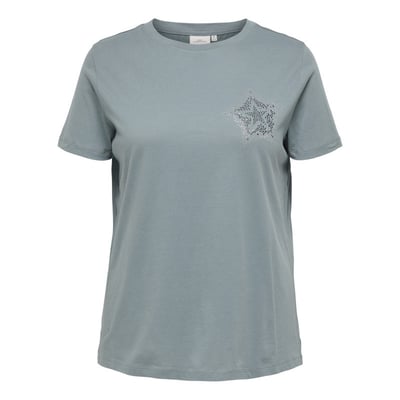 T-shirt en coton biologique kaki uni avec une coupe ajustée ONLY CARMAKOMA