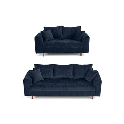 Rune - Ensemble de canapés droits 2+3 places velours texturé BEST MOBILIER