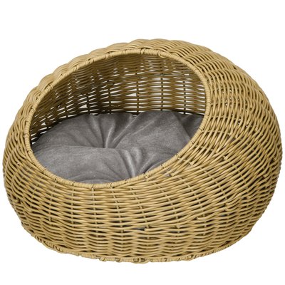 Panier chat coussin résine tressée Ø 50 x 31H PAWHUT