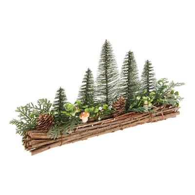 Sapins de Noël décoratifs sur fagot forme champignon L. 30 cm FEERIC LIGHTS & CHRISTMAS