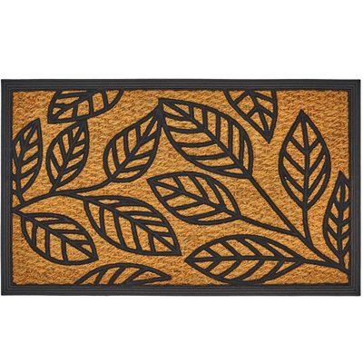 Paillasson en caoutchouc et fibres de coco feuilles 60x40cm WADIGA